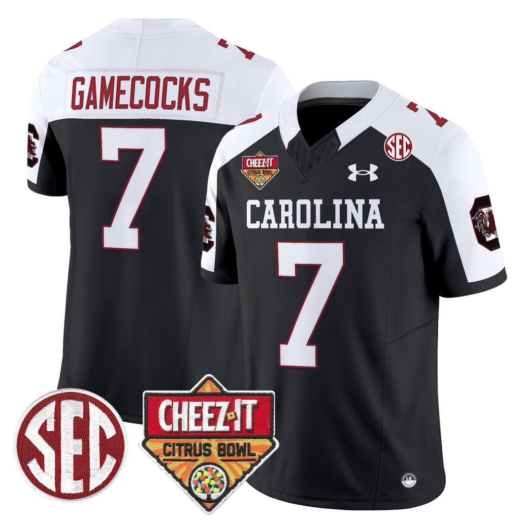 Men's South Carolina Gamecocks 1980 Throwback Cheez-It Citrus Bowl Patch Vapor Limited Jersey - All Stitched