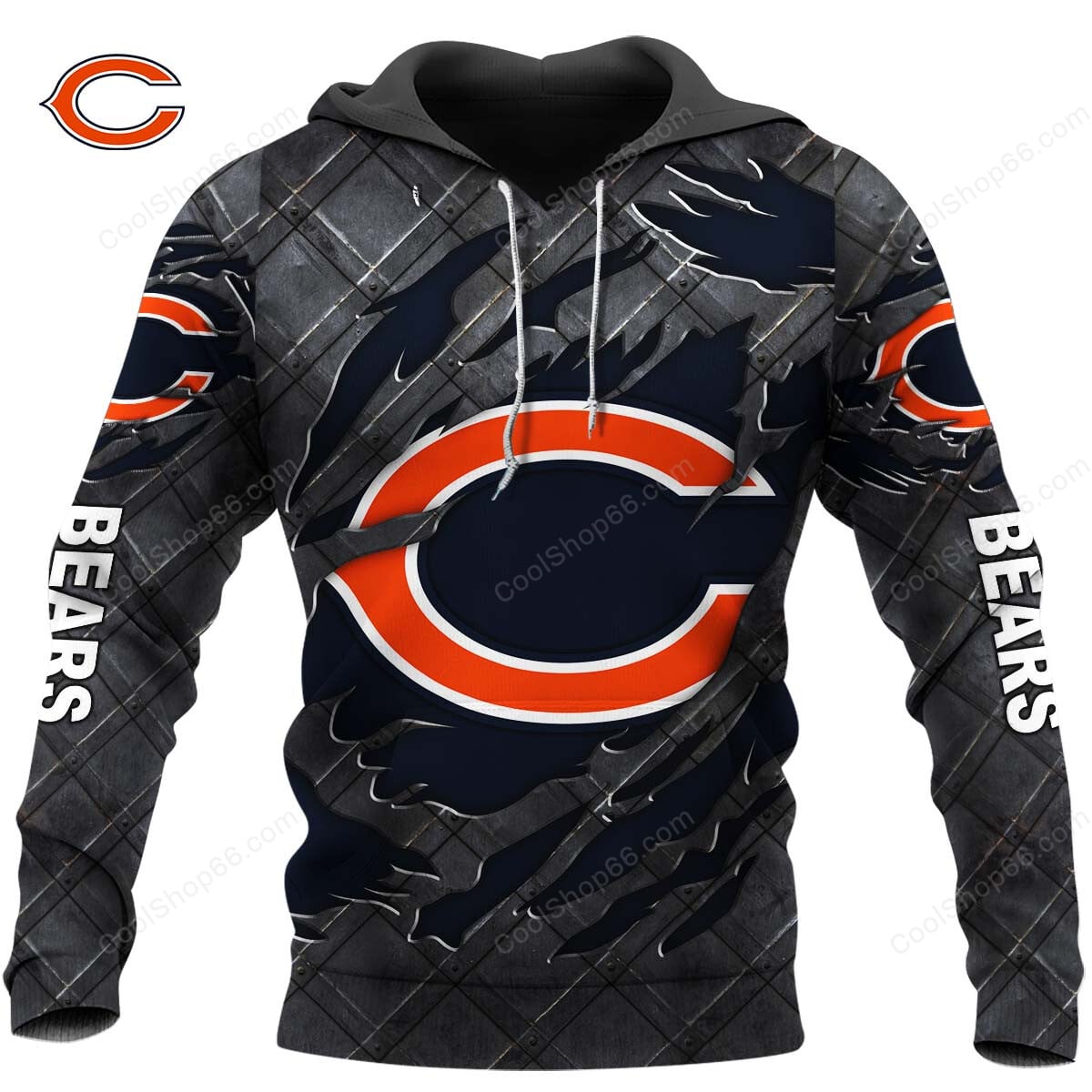 Chicago Bears Black Metal Design Shirt