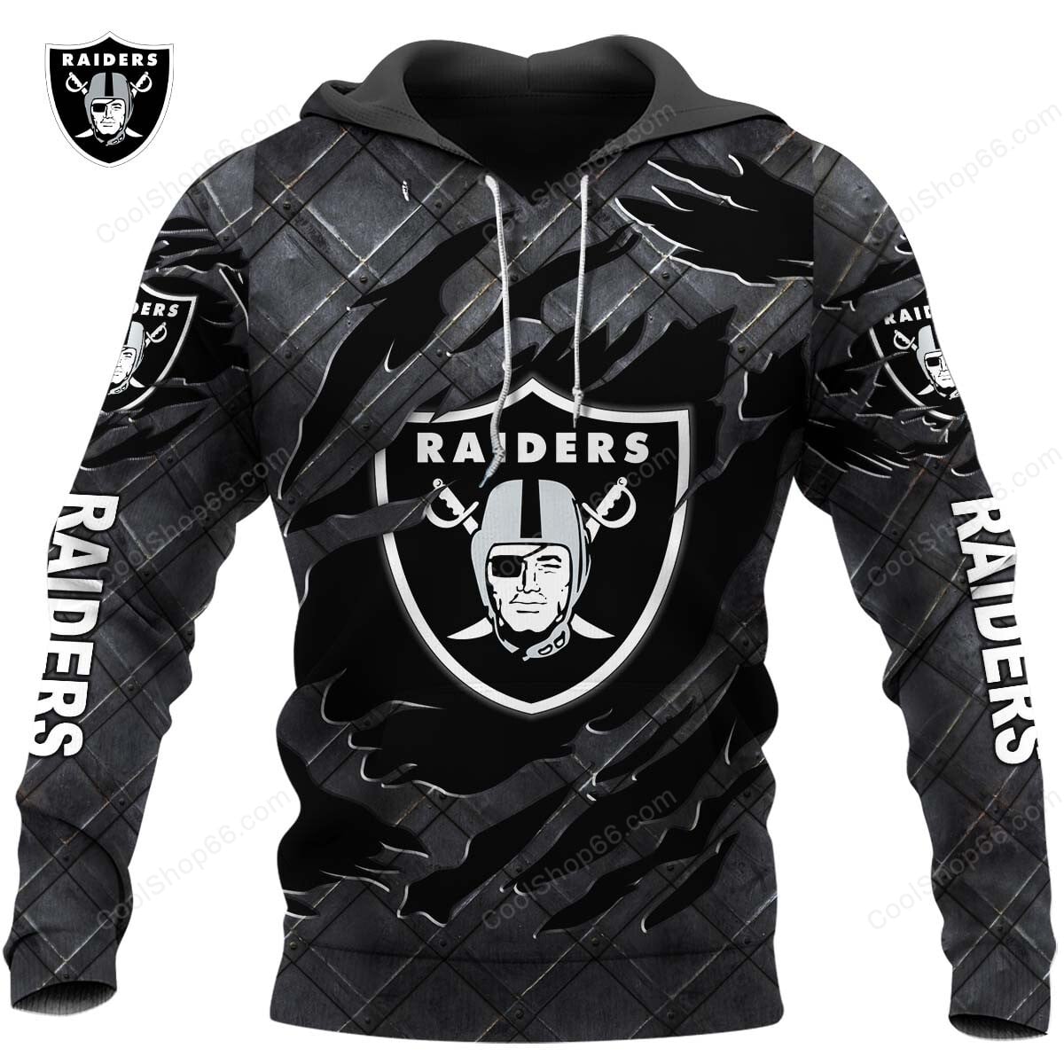 Las Vegas Raiders Black Metal Design Shirt