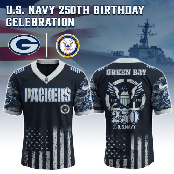 Green Bay Packers NFL x U.S. NAVY 250TH Birthday Special Edition Jersey
