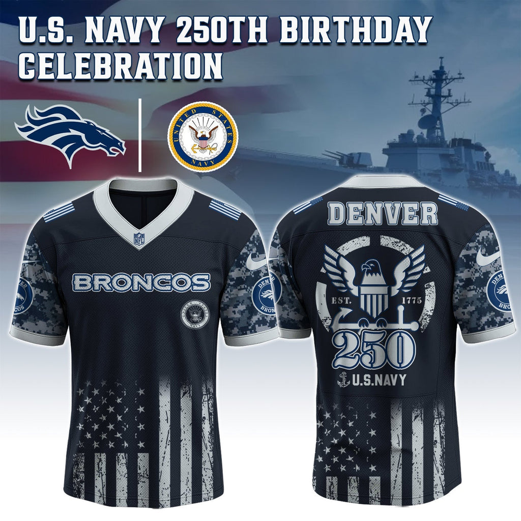 Denver Broncos NFL x U.S. NAVY 250TH Birthday Special Edition Jersey