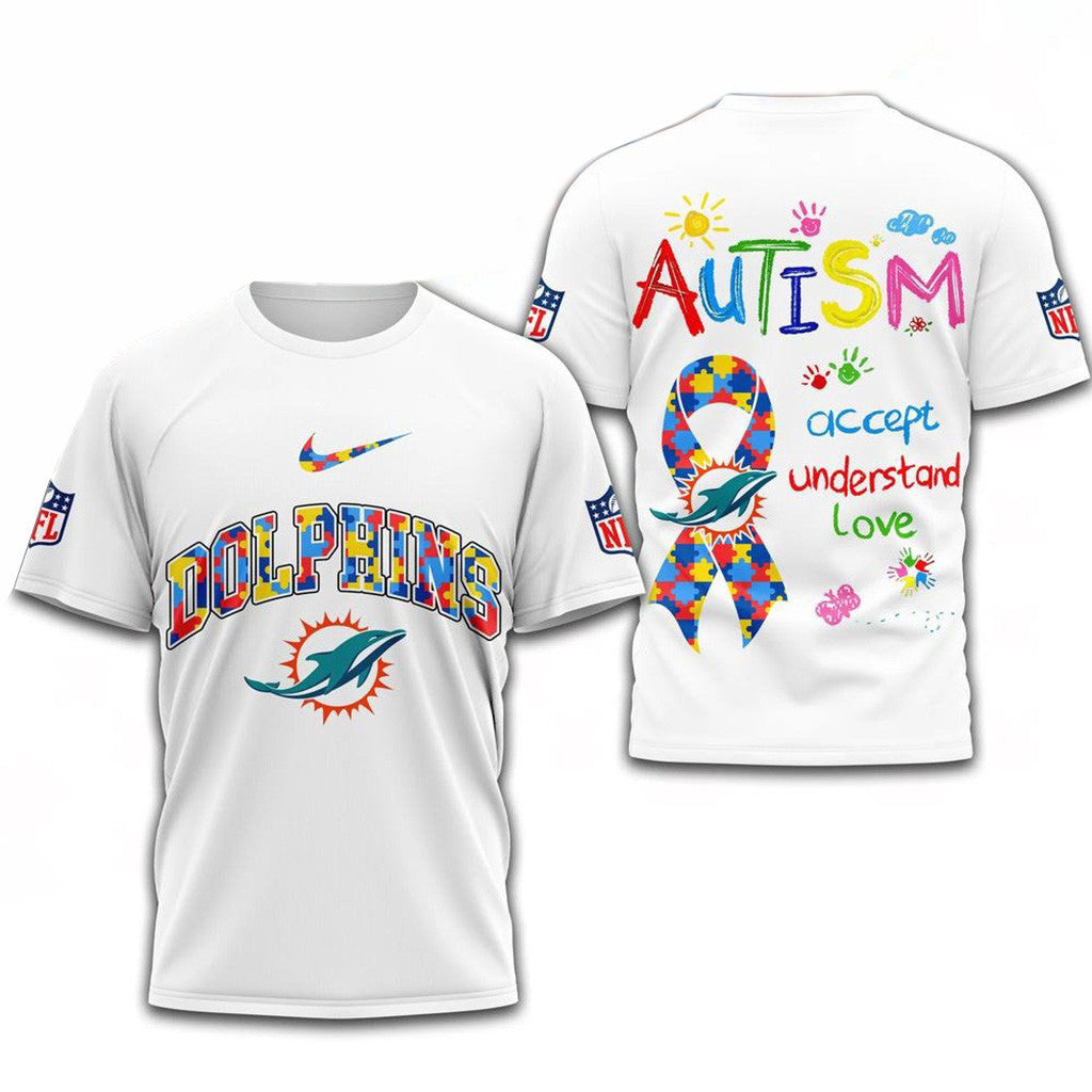 NFL Miami Dolphins Autism Awareness Accept Understand Love Shirt Miami Dolphins Merch