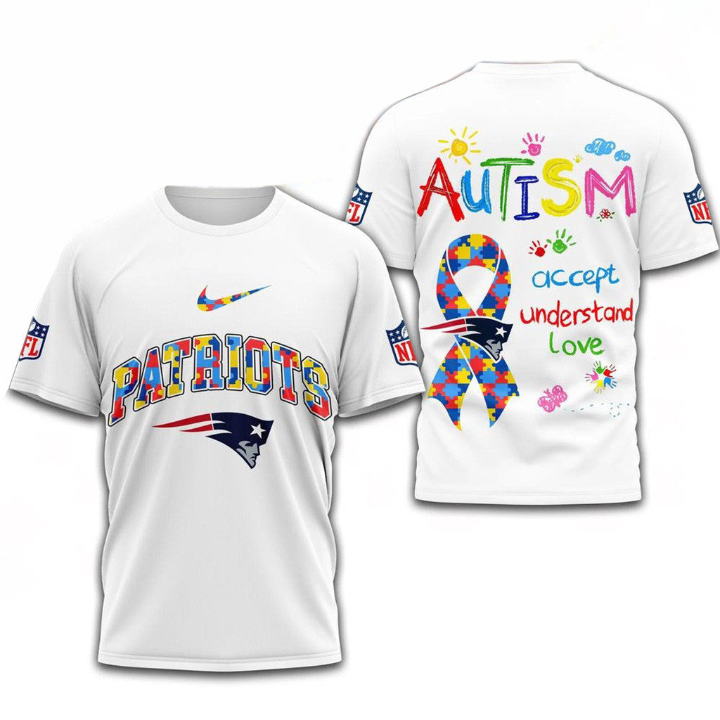 NFL New England Patriots Autism Awareness Accept Understand Love Shirt New England Patriots Merch