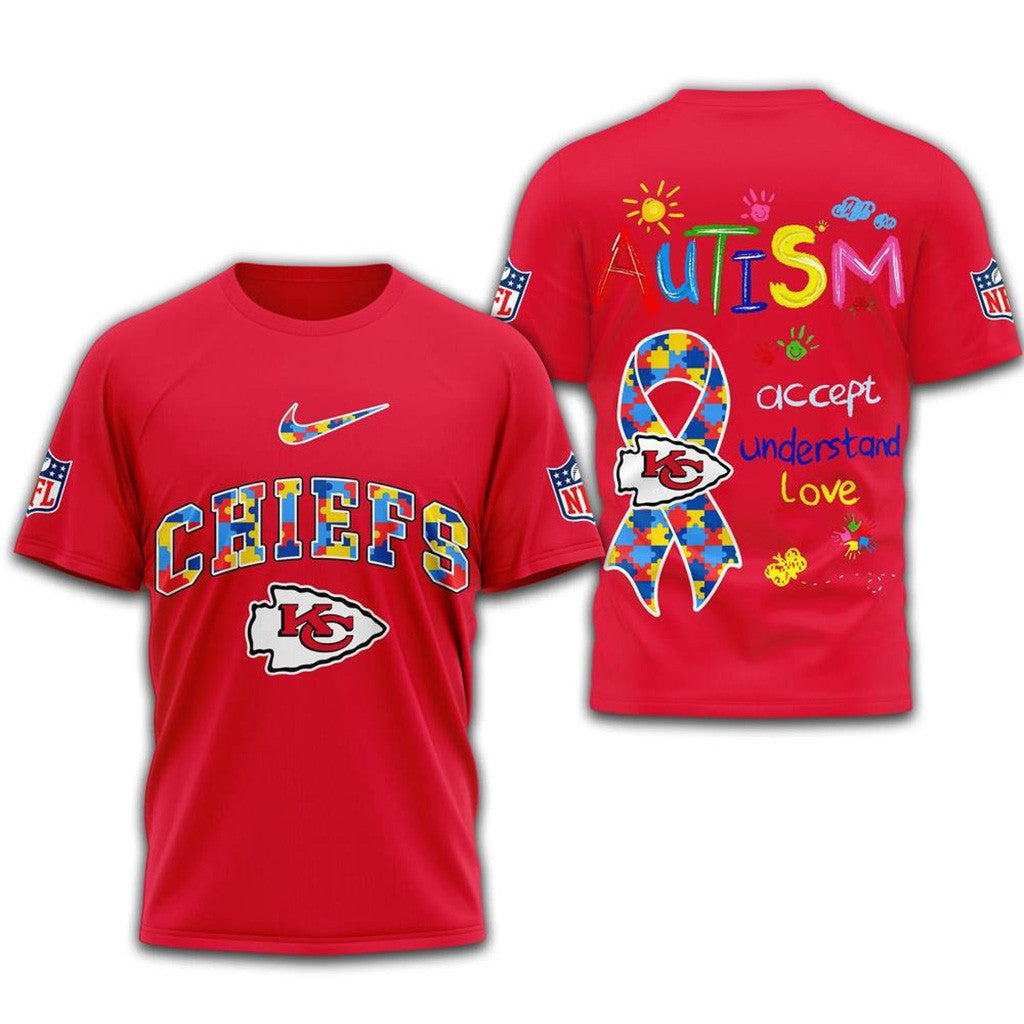 NFL Kansas City Chiefs 2025 Autism Awareness Shirt Kansas City Chiefs Merch Dad Gifts