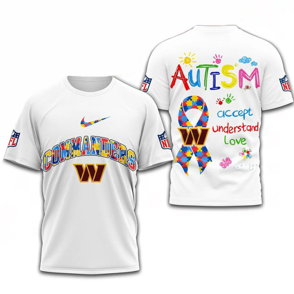 NFL Washington Commanders Autism Awareness Accept Understand Love Shirt Commanders Merch