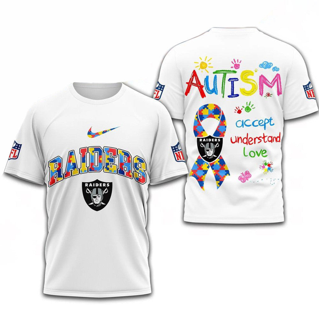 NFL Las Vegas Raiders Autism Awareness Accept Understand Love Shirt Raiders Merch
