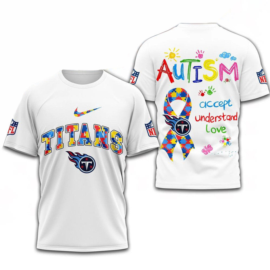 NFL Tennessee Titans Autism Awareness Accept Understand Love Shirt Titans Merch Dad Gifts