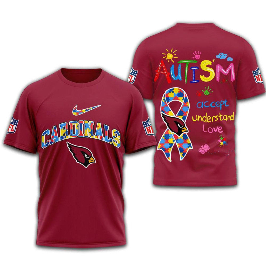 NFL Arizona Cardinals 2025 Autism Awareness T-Shirt Arizona Cardinals Merch Fans Gifts