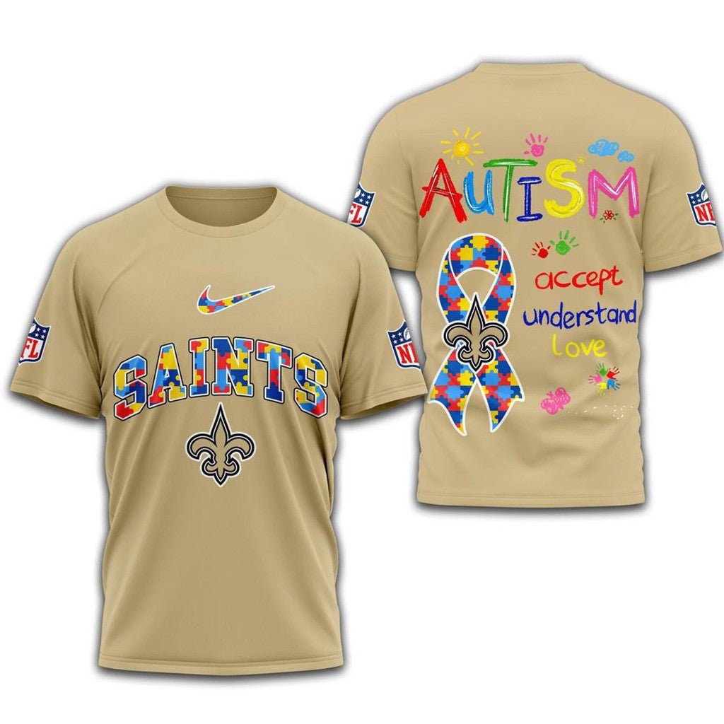 NFL New Orleans Saints 2025 Autism Awareness Shirt New Orleans Saints Merch Fans Gifts