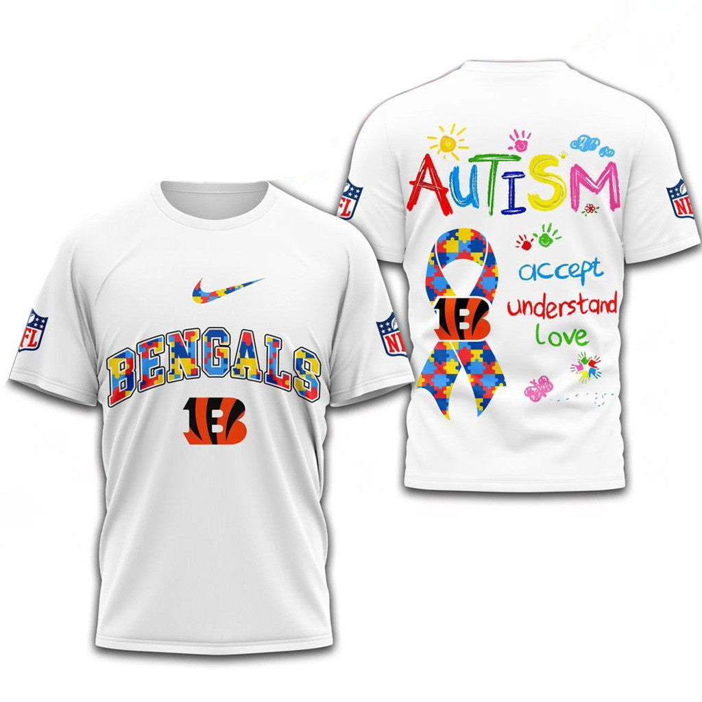 NFL Cincinnati Bengals Autism Awareness Accept Understand Love Shirt Cincinnati Bengals Merch