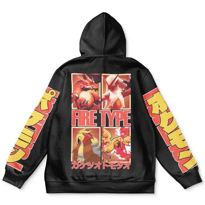 Fire Type Pokemon Streetwear Hoodie