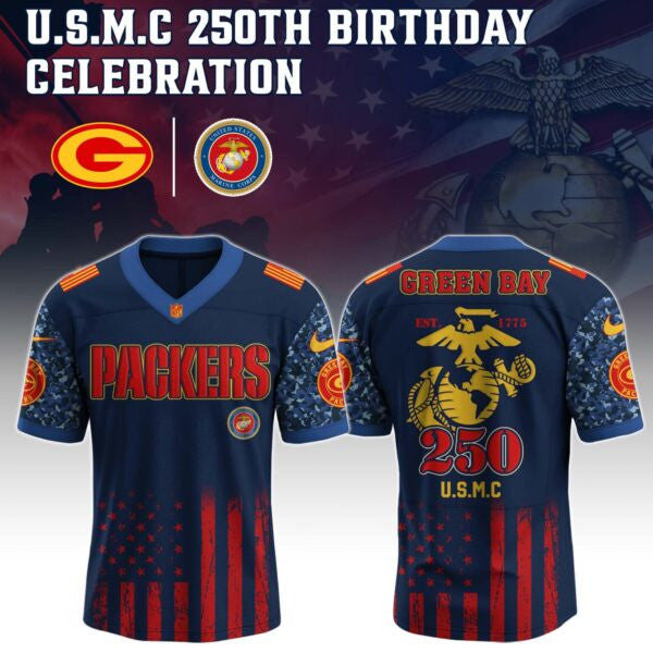 Green Bay Packers NFL x U.S.M.C 250TH Birthday Special Edition Jersey