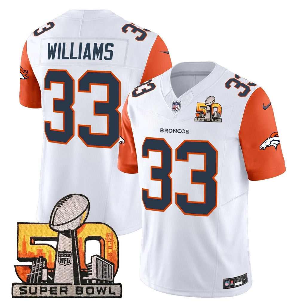 Denver Broncos Super Bowl 50 Patch Vapor Limited Jersey - All Stitched