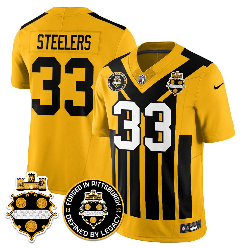 Pittsburgh Steelers Alternate 1933 Throwback Limited Jersey - All Stitched