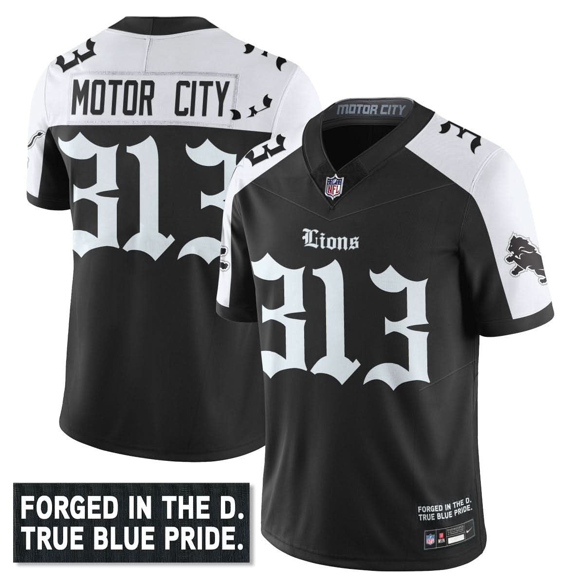 Detroit Lions 'Gothic Motor City Edition' Vapor Limited Jersey - All Stitched