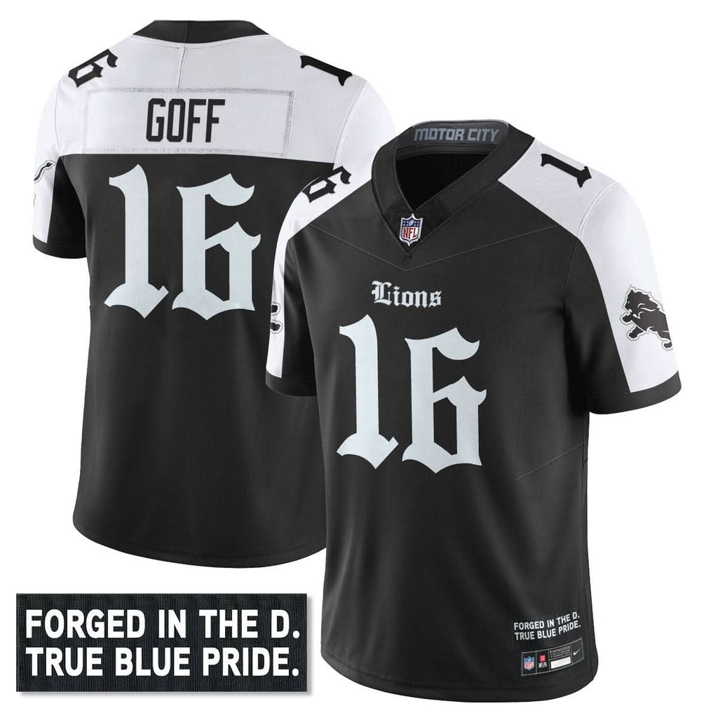 Detroit Lions 'Gothic Motor City Edition' Vapor Limited Jersey - All Stitched