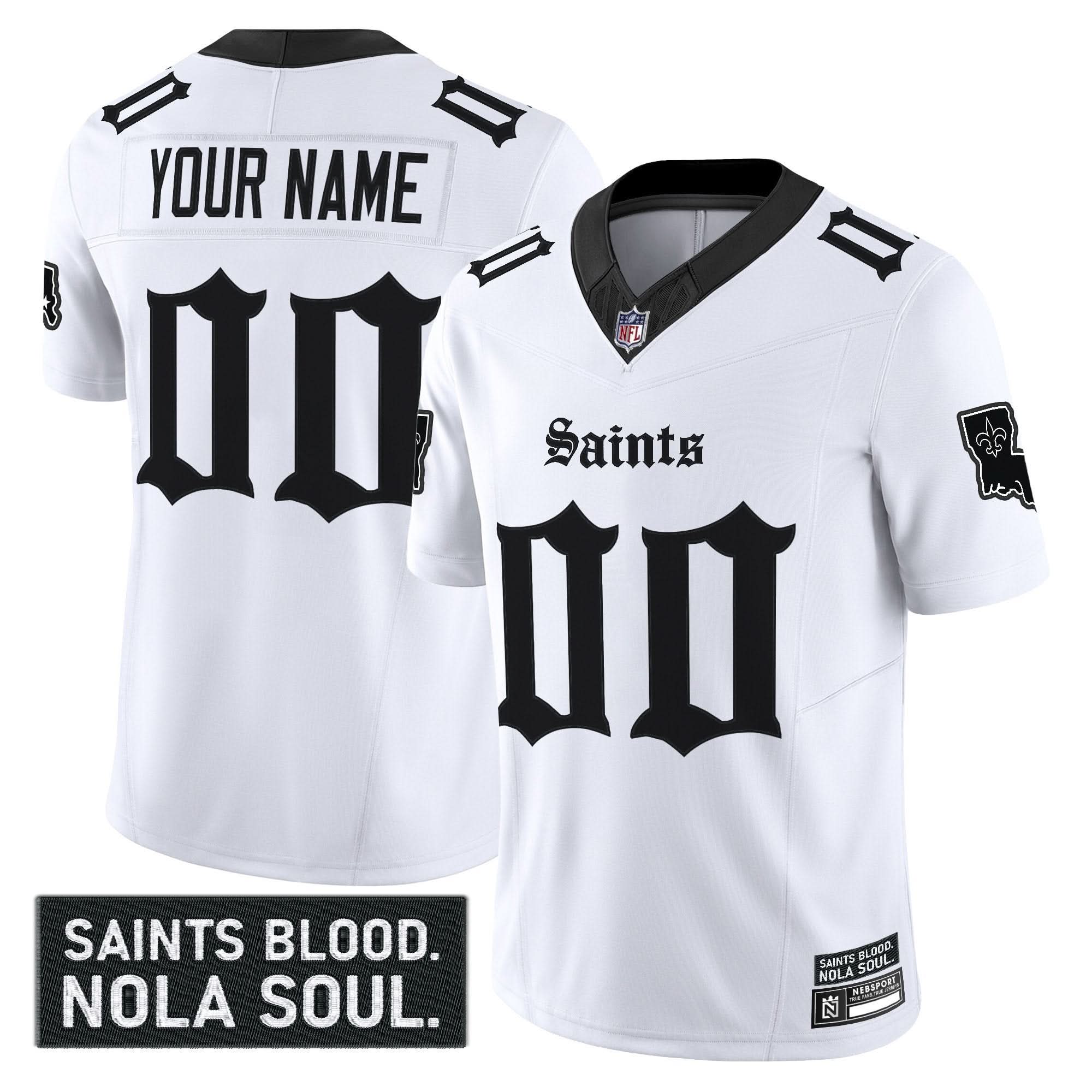 New Orleans Saints 'Gothic Vieux CarrÃÂ© Edition' Vapor Custom Jersey - All Stitched