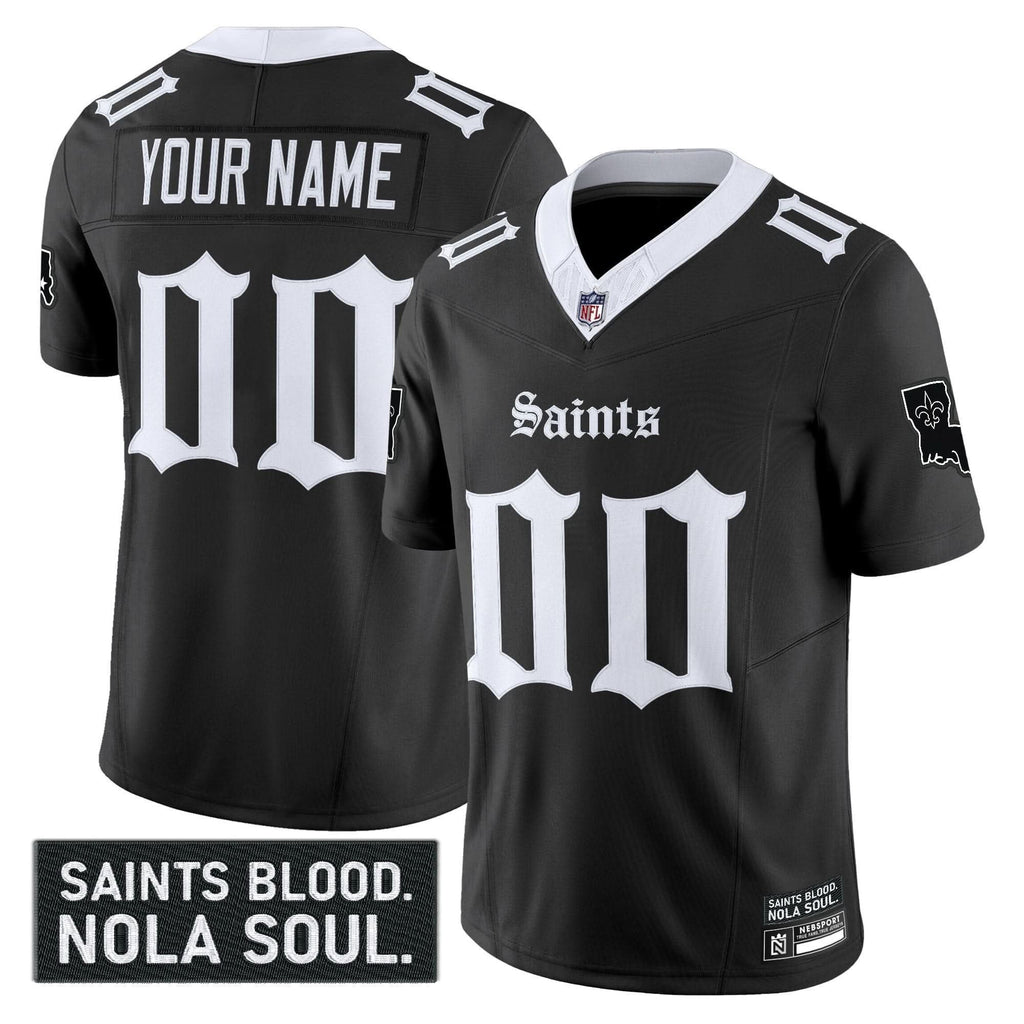 New Orleans Saints 'Gothic Vieux CarrÃÂ© Edition' Vapor Custom Jersey - All Stitched