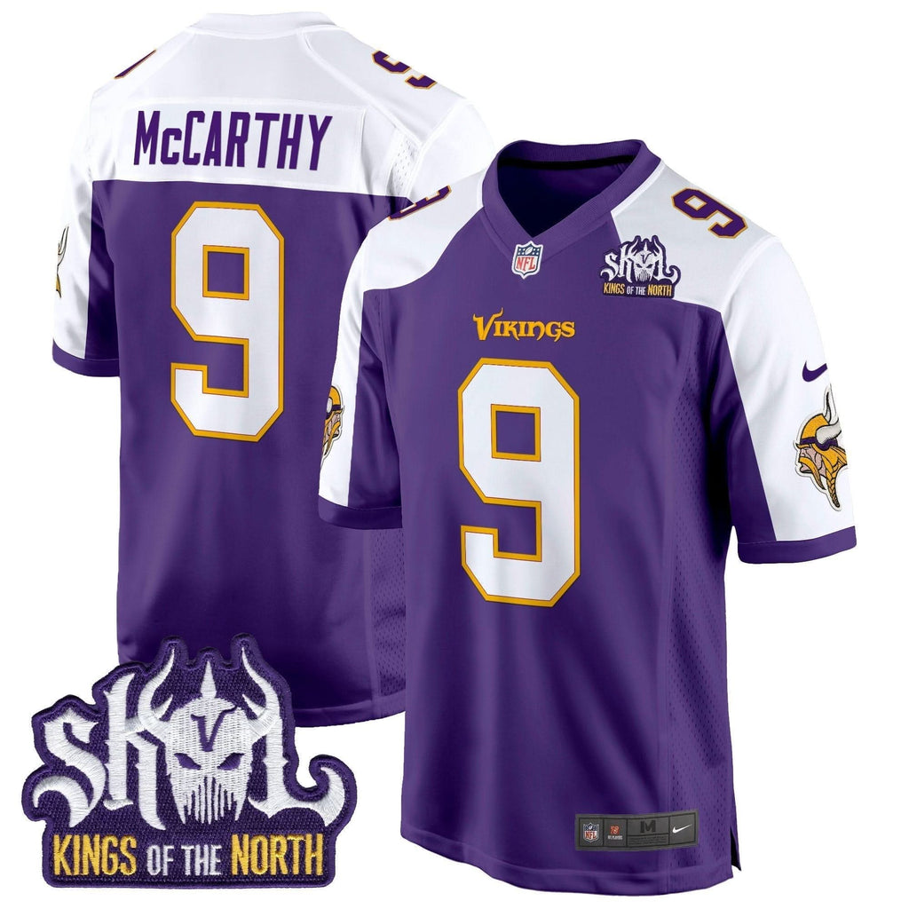 Minnesota Vikings King Of The North Patch Throwback Game Jersey - All Stitched