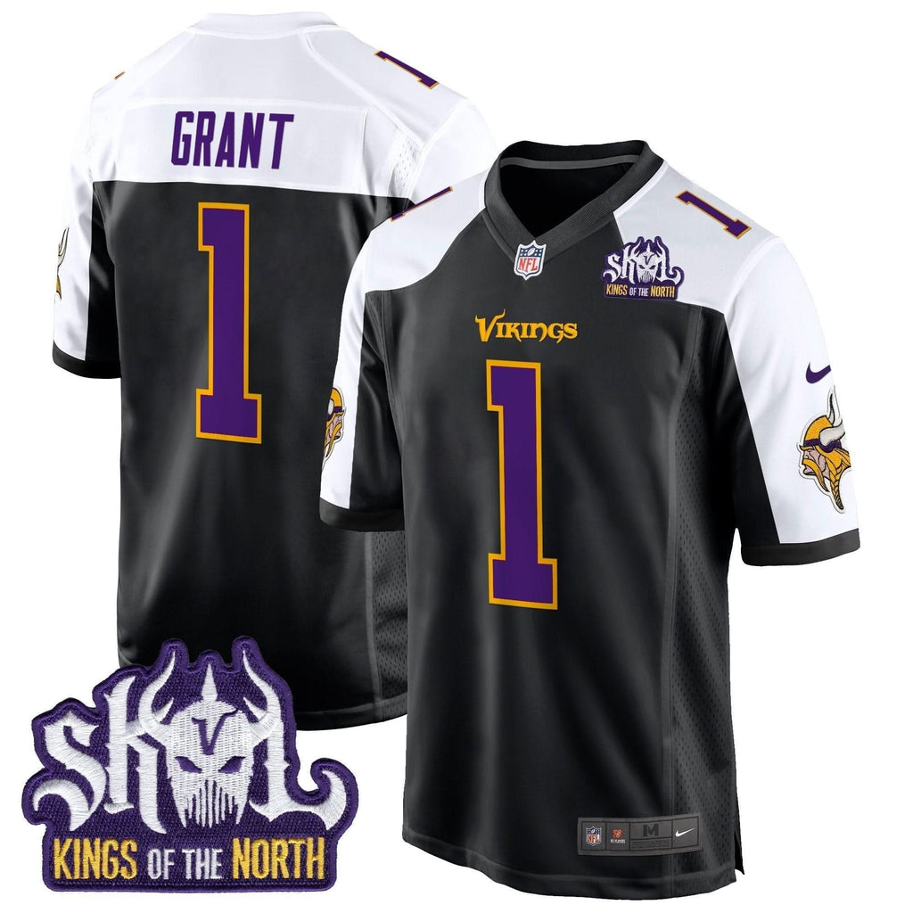 Minnesota Vikings King Of The North Patch Throwback Game Jersey - All Stitched