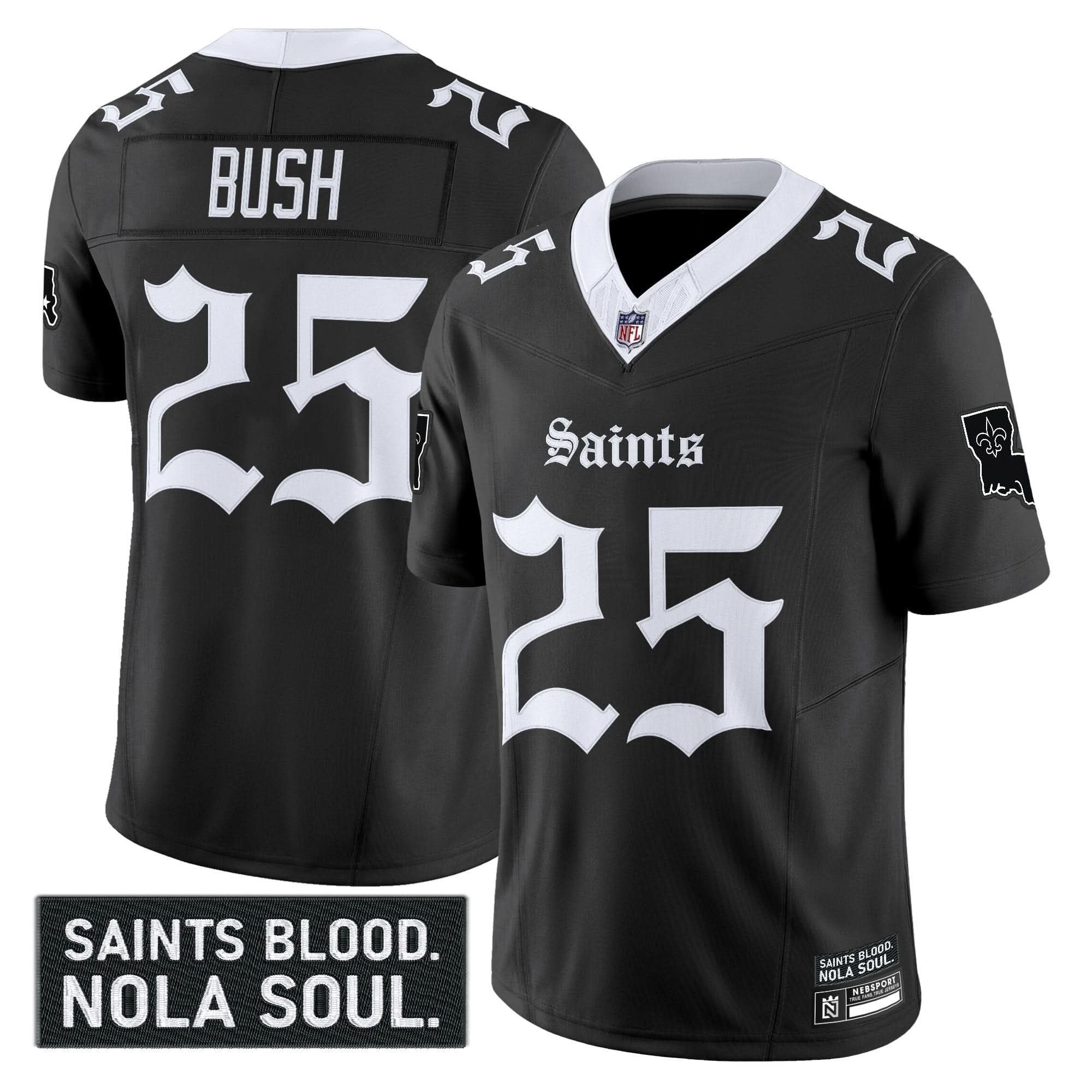 New Orleans Saints 'Gothic Vieux CarrÃÂ© Edition' Vapor Jersey - All Stitched