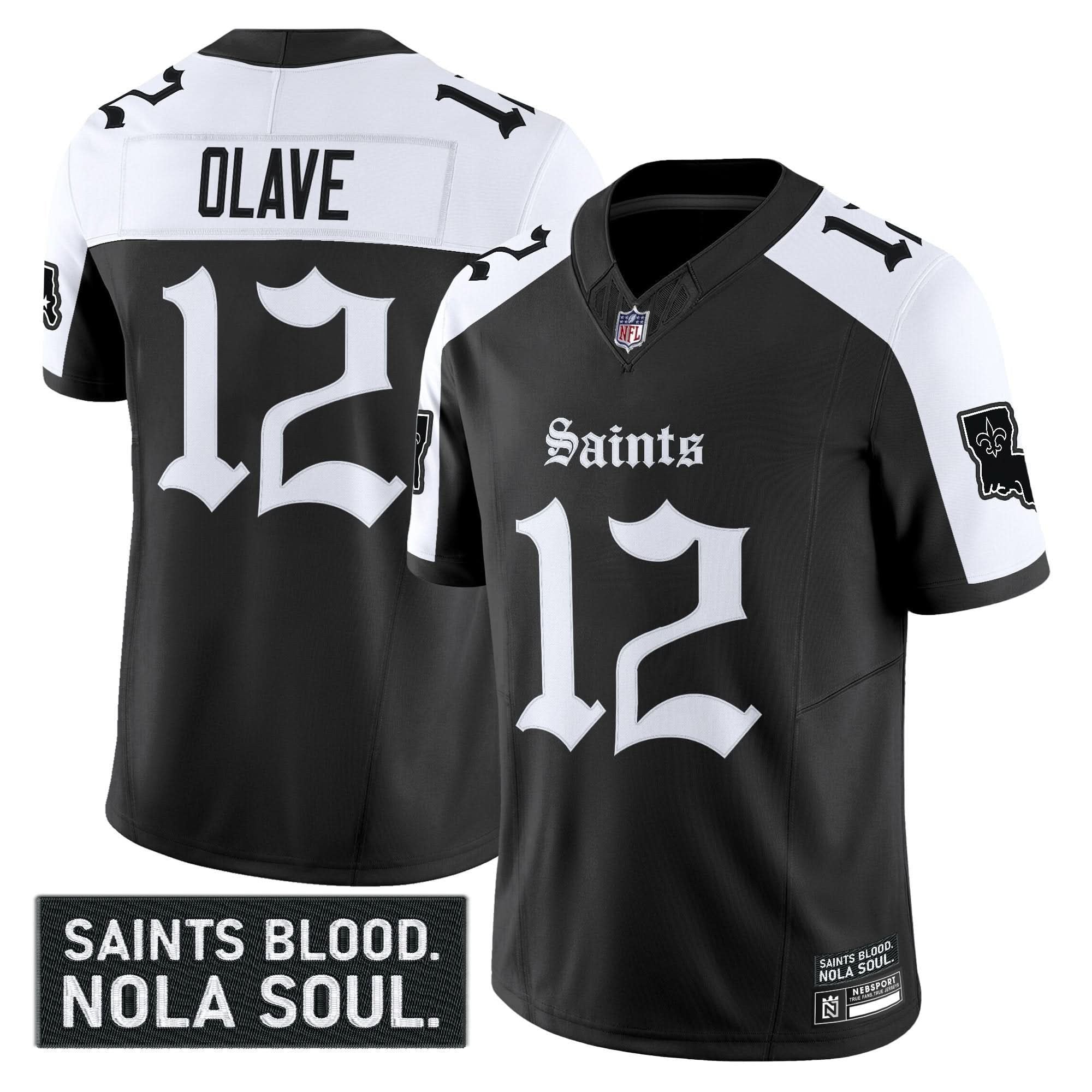 New Orleans Saints 'Gothic Vieux CarrÃÂ© Edition' Vapor Jersey - All Stitched