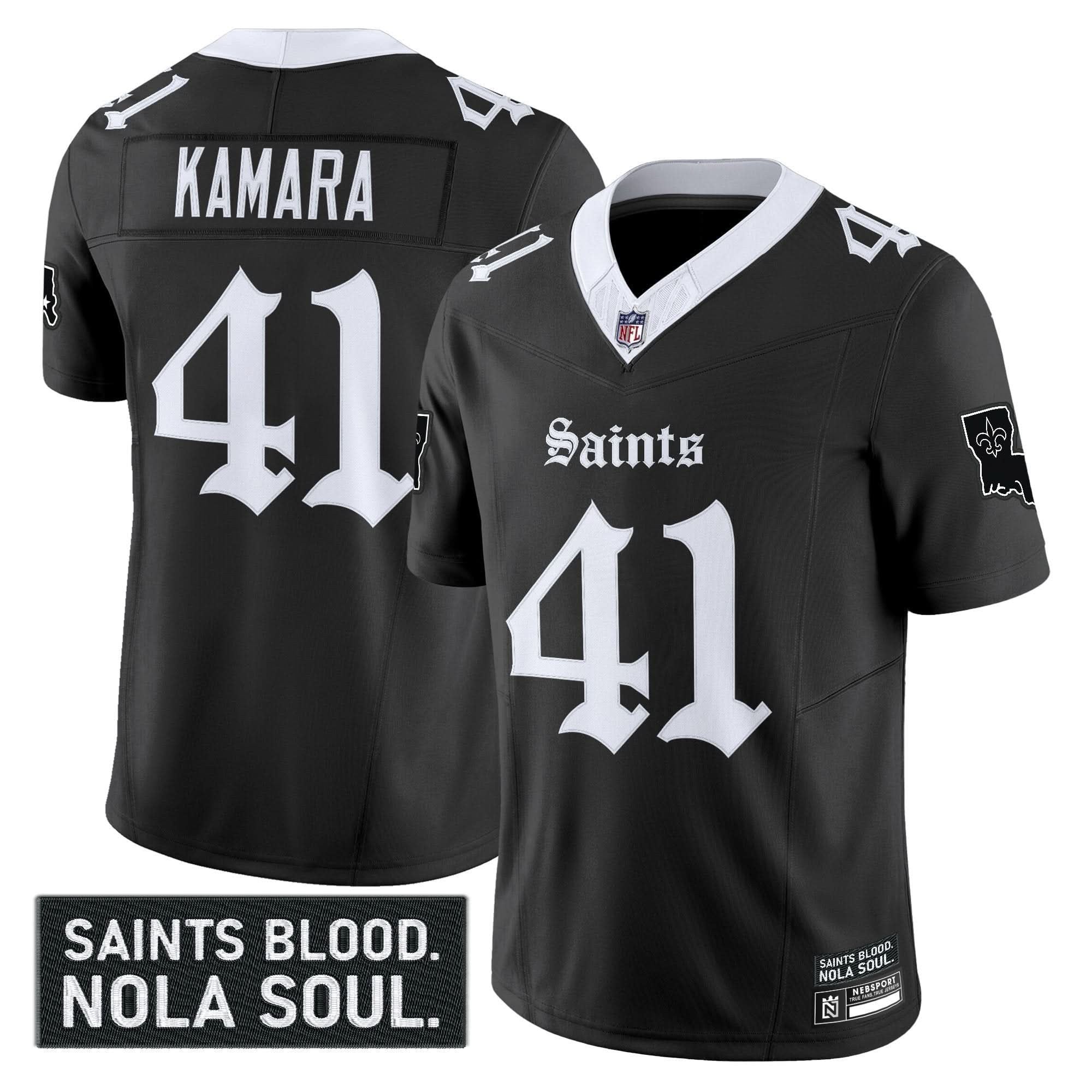 New Orleans Saints 'Gothic Vieux CarrÃÂ© Edition' Vapor Jersey - All Stitched