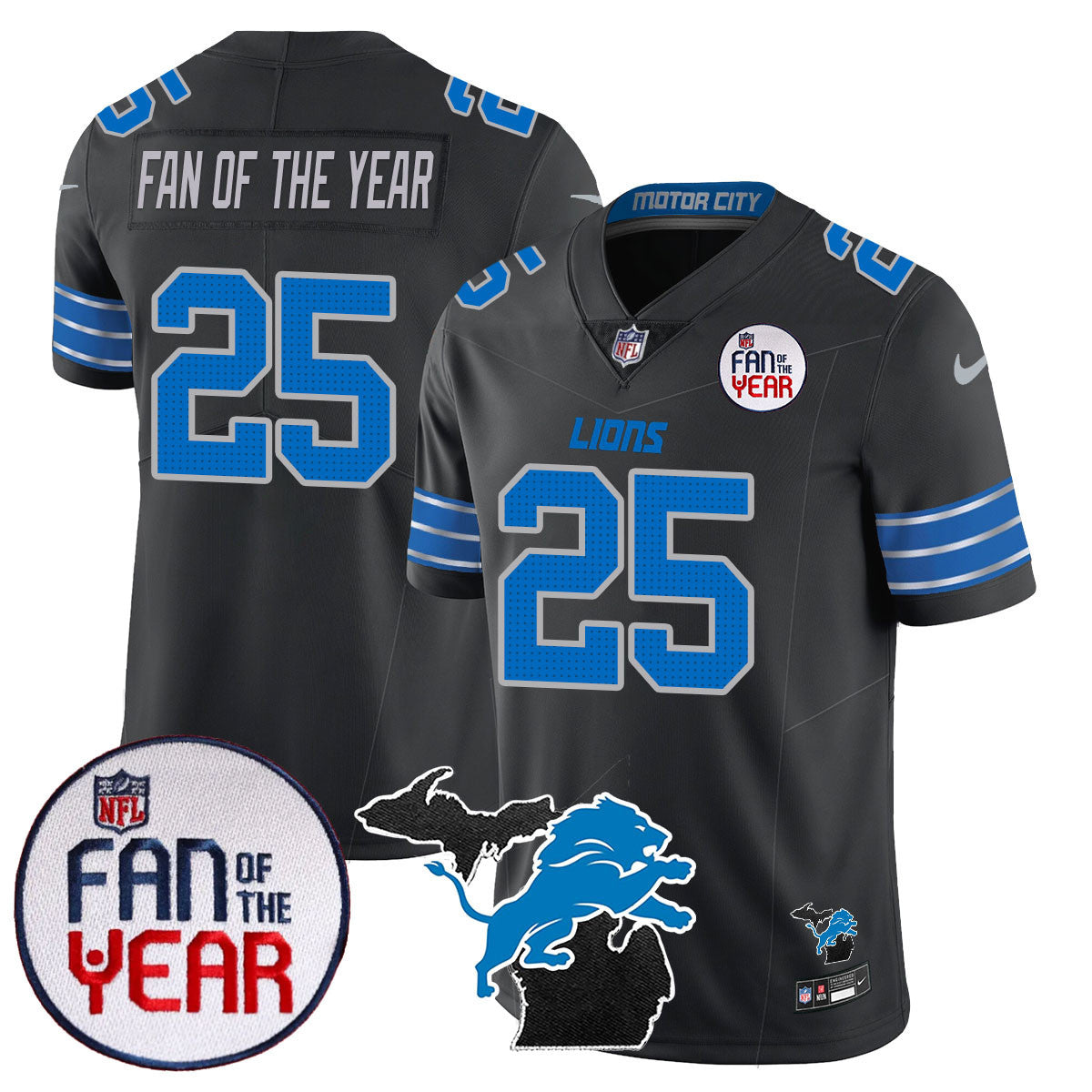 Detroit Lions "Fan Of The Year" Jersey - All Stitched