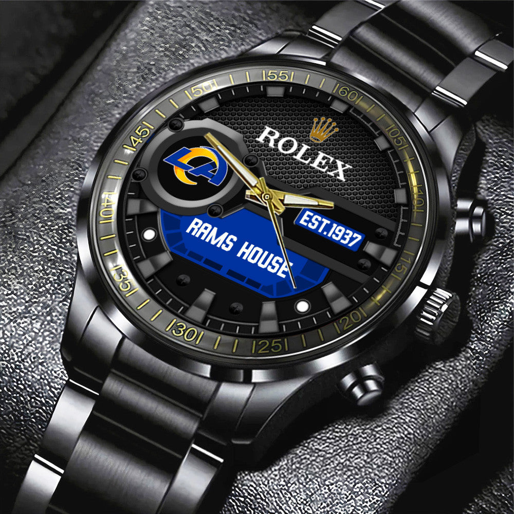 Los Angeles Rams x Rolex Black Stainless Steel Watch