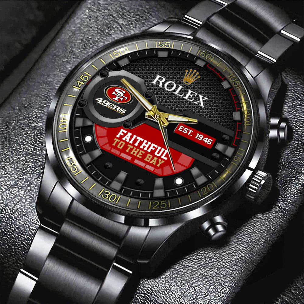San Francisco 49ers x Rolex Black Stainless Steel Watch