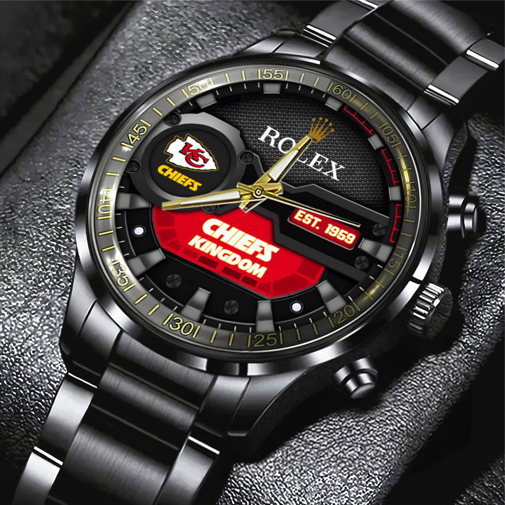 Kansas City Chiefs x Rolex Black Stainless Steel Watch