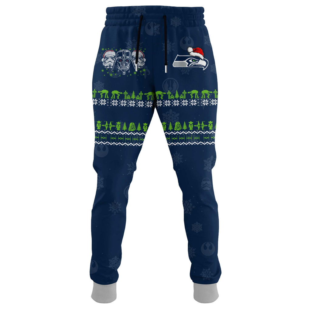 Unisex Seahawks Merry Christmas The Force Edition Hoodie