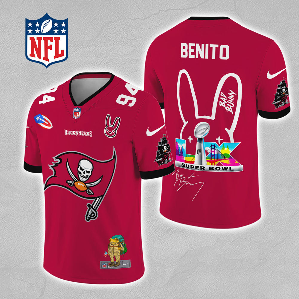 Tampa Bay Buccaneers x Bad Bunny 3D Football Jersey