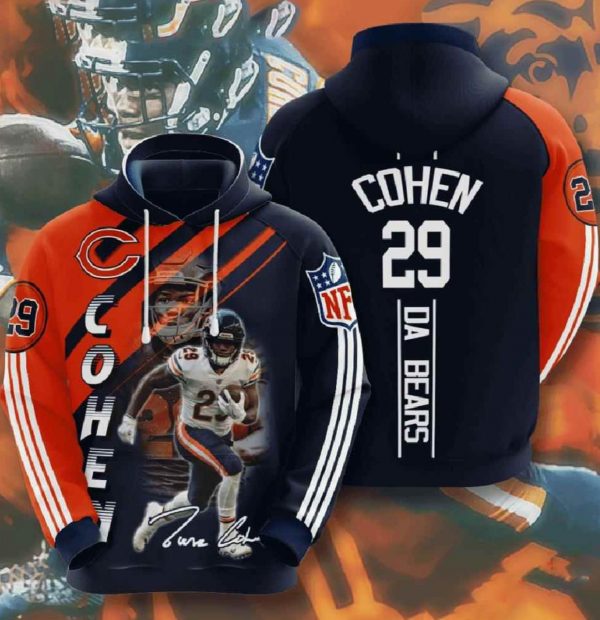 Cohem Chicago Bears Nfl Custom All Over Print 3D Pullover Hoodie
