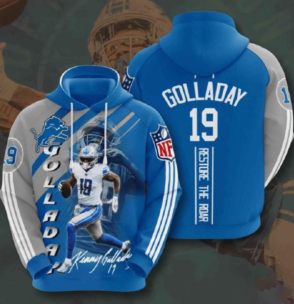 FootbalNfl Detroit Lions 3D Hoodie