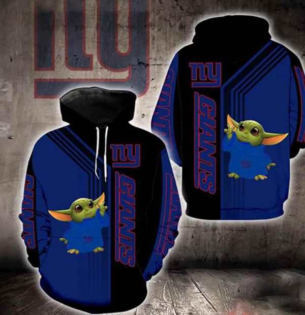 Nfl New York Giants Baby Yoda Green 3d Hoodie