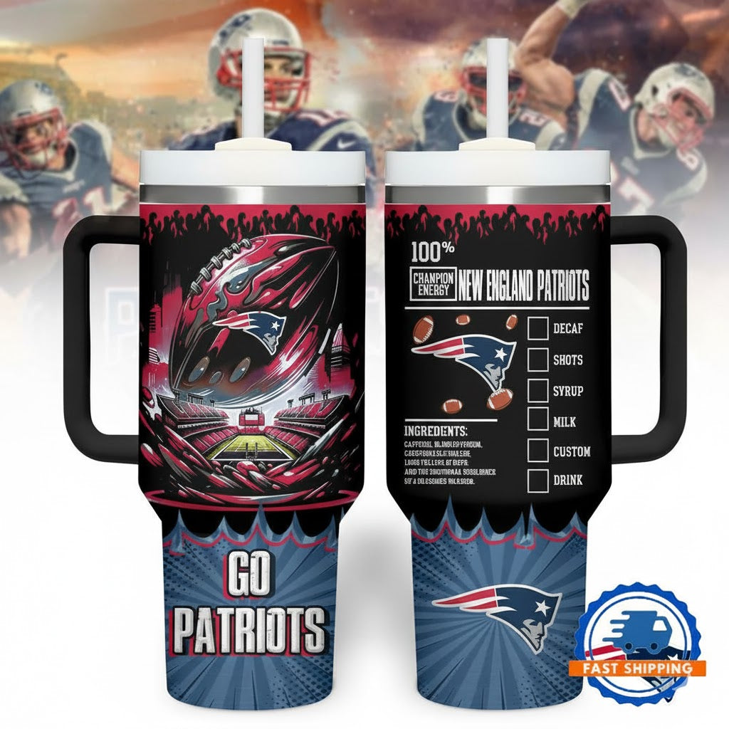 NE Patriots Champion Energy Tumbler Handle Cup 40oz