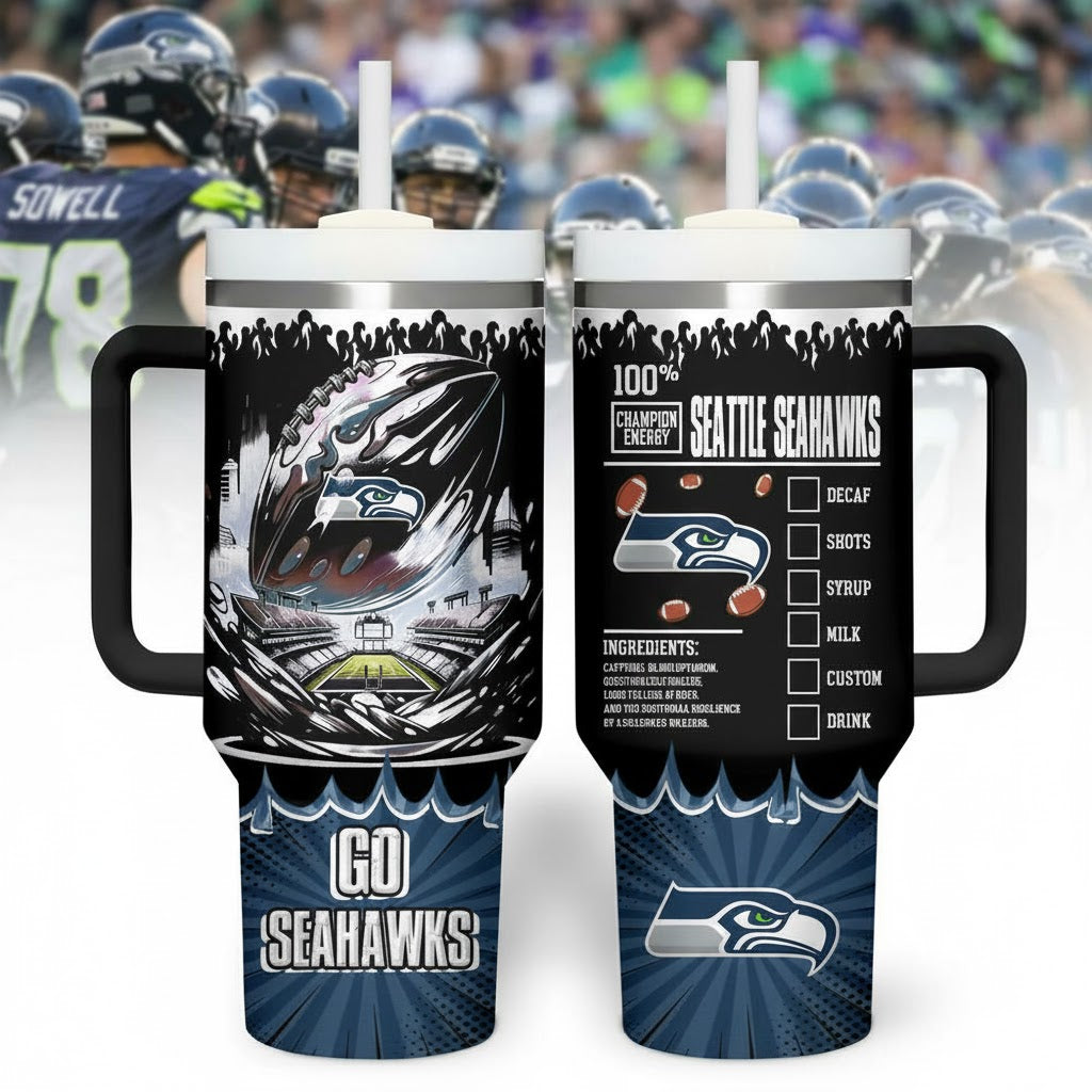 SEA Seahawks Champion Energy Tumbler Handle Cup 40oz
