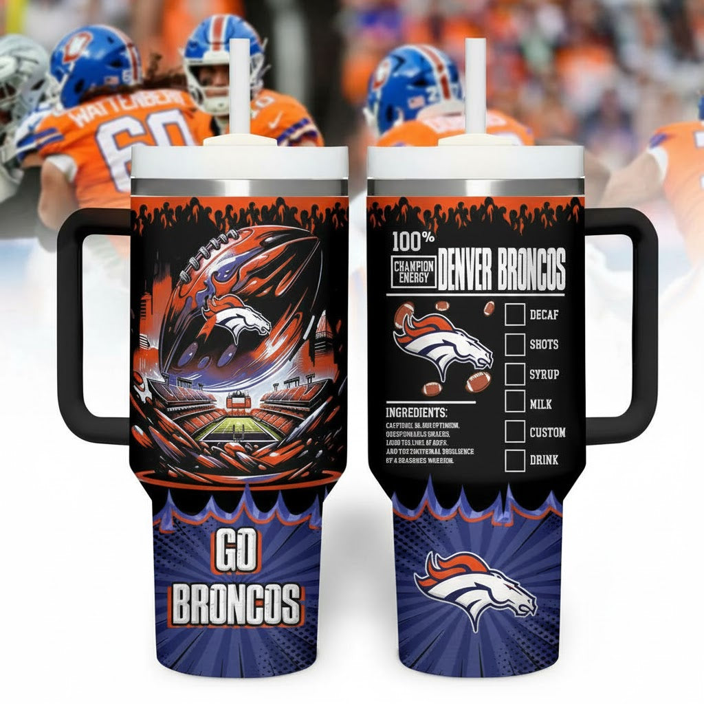 DEN Broncos Champion Energy Tumbler Handle Cup 40oz