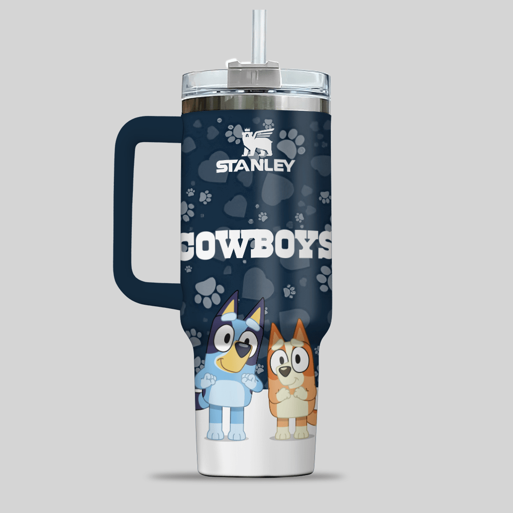 Dallas Cowboys NFL x Bluey Custom Stanley Cup 40 oz 30 oz Tumbler With Handle
