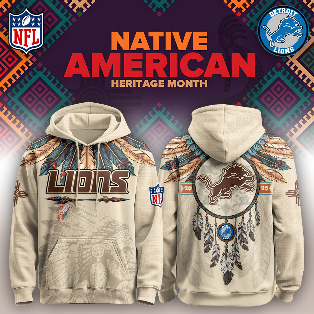 DET Lions-Native American Heritage Month Limited Editions Hoodie