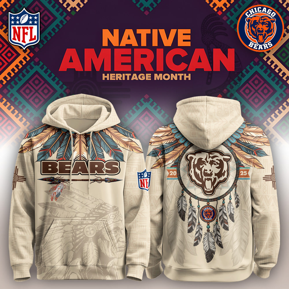 CHI Bears-Native American Heritage Month Limited Editions Hoodie