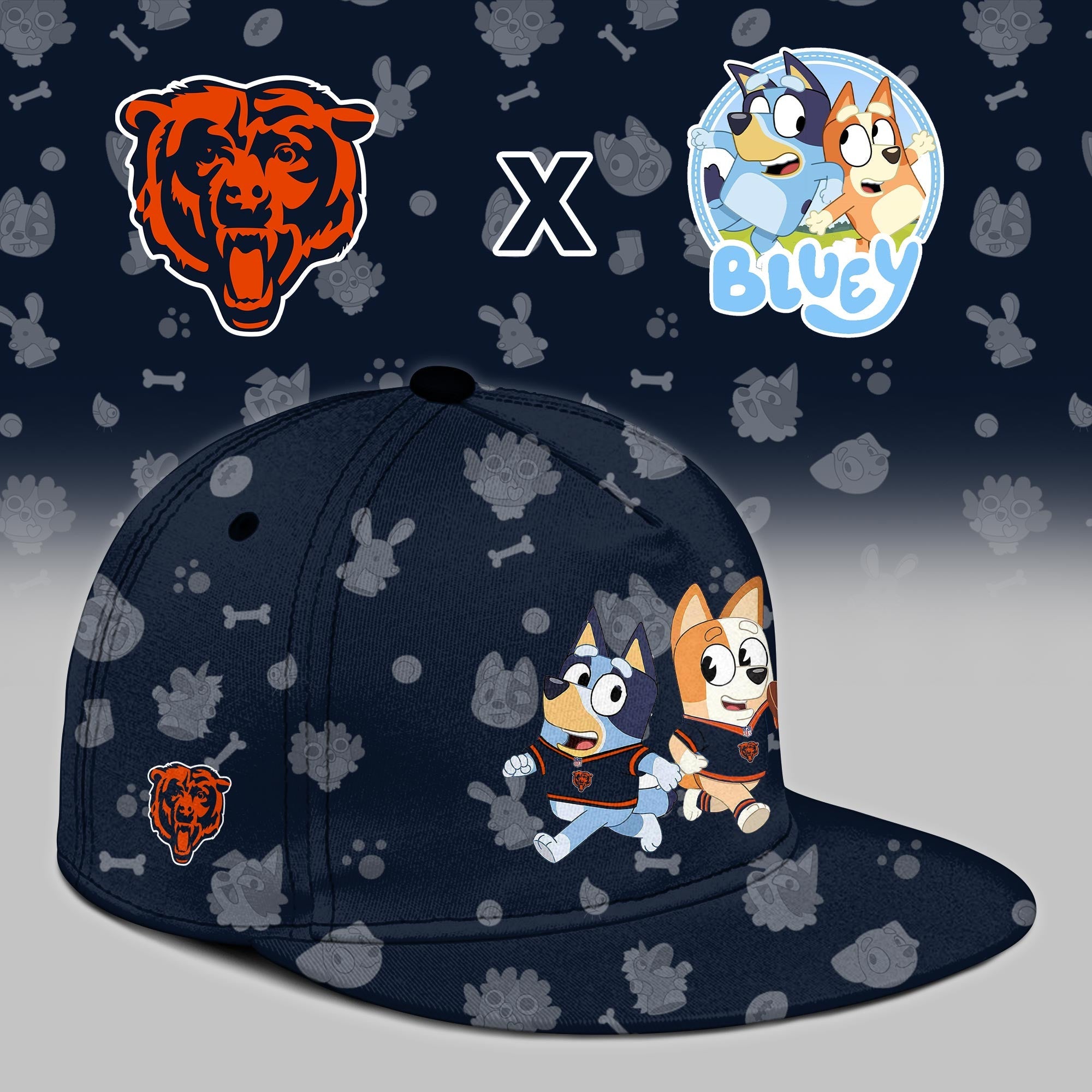 C.Bears x Bluey Night Limited Blue Hoodie