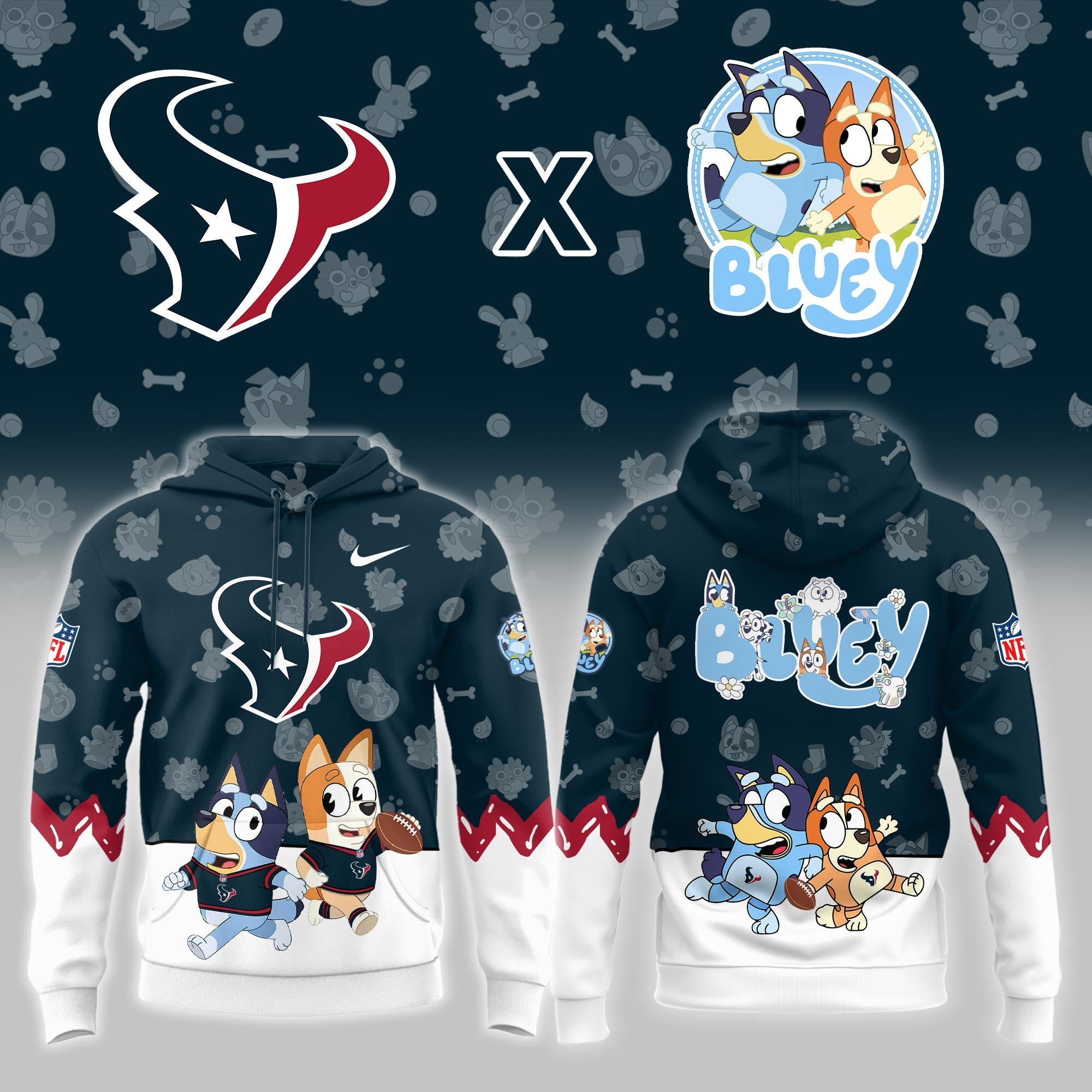 H.Texans x Bluey Night Limited Hoodie