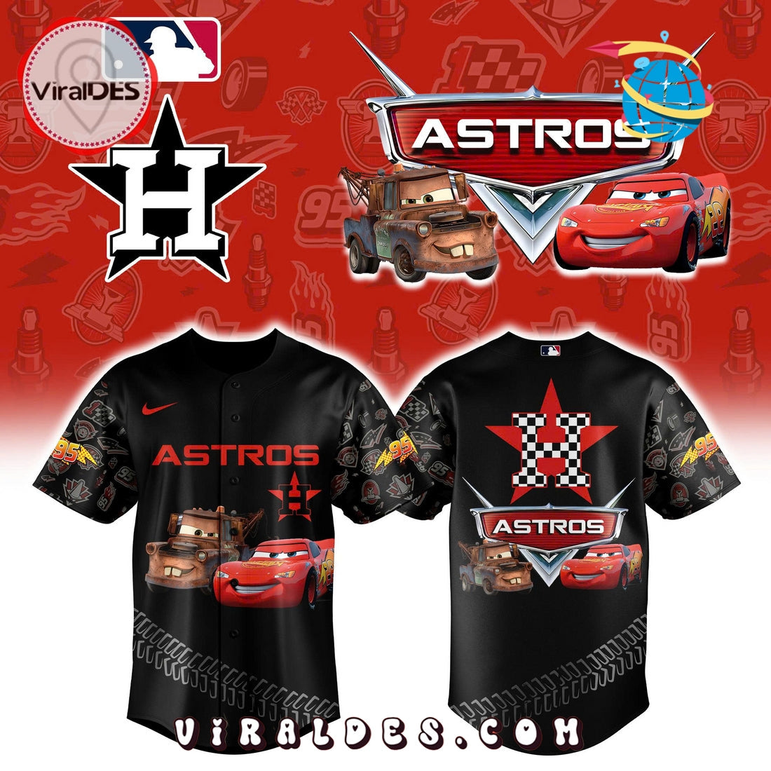 Houston Astro x Lightning McQueen Baseball Jersey