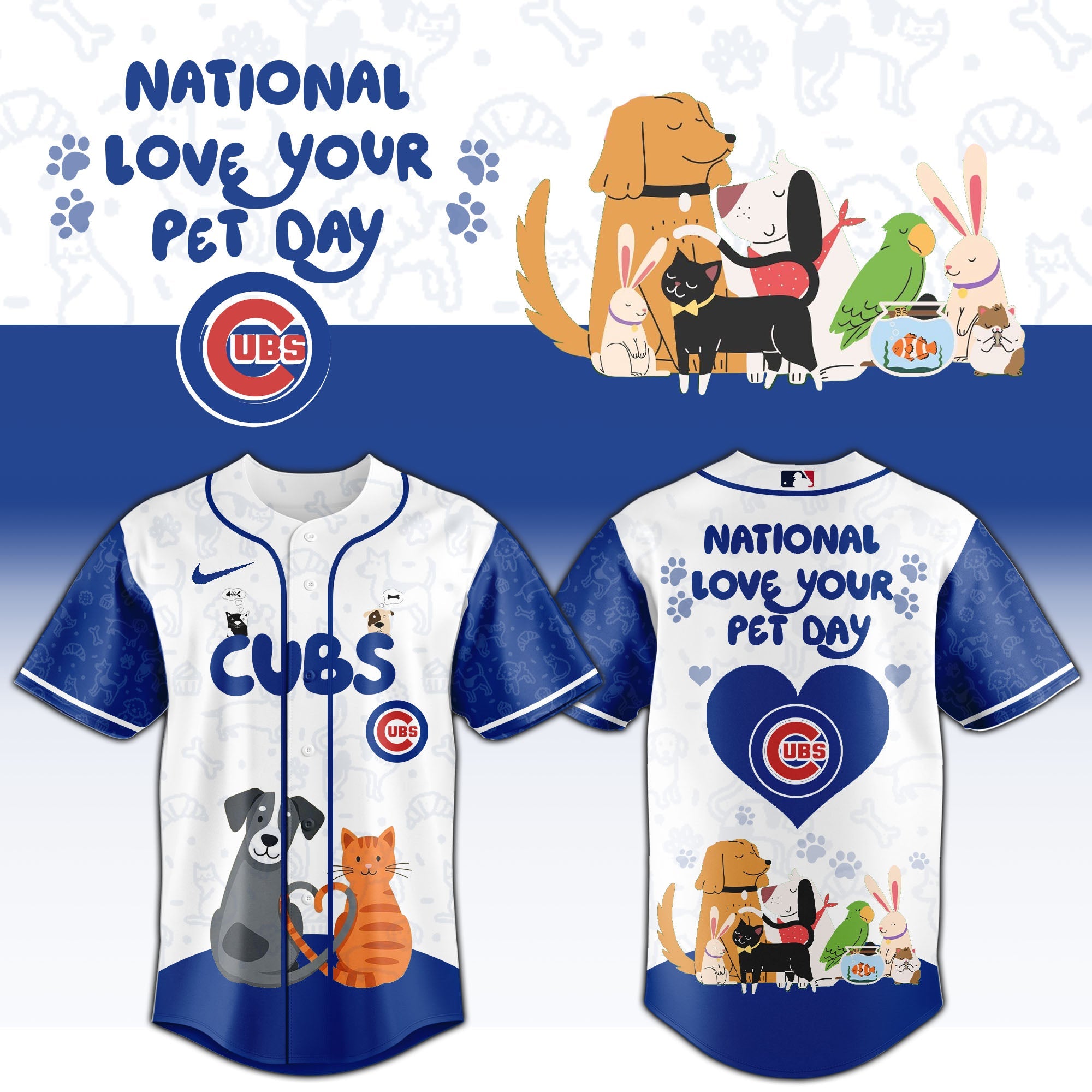CHC Cubs special National Love Your Pet Day Limited Edition Jersey