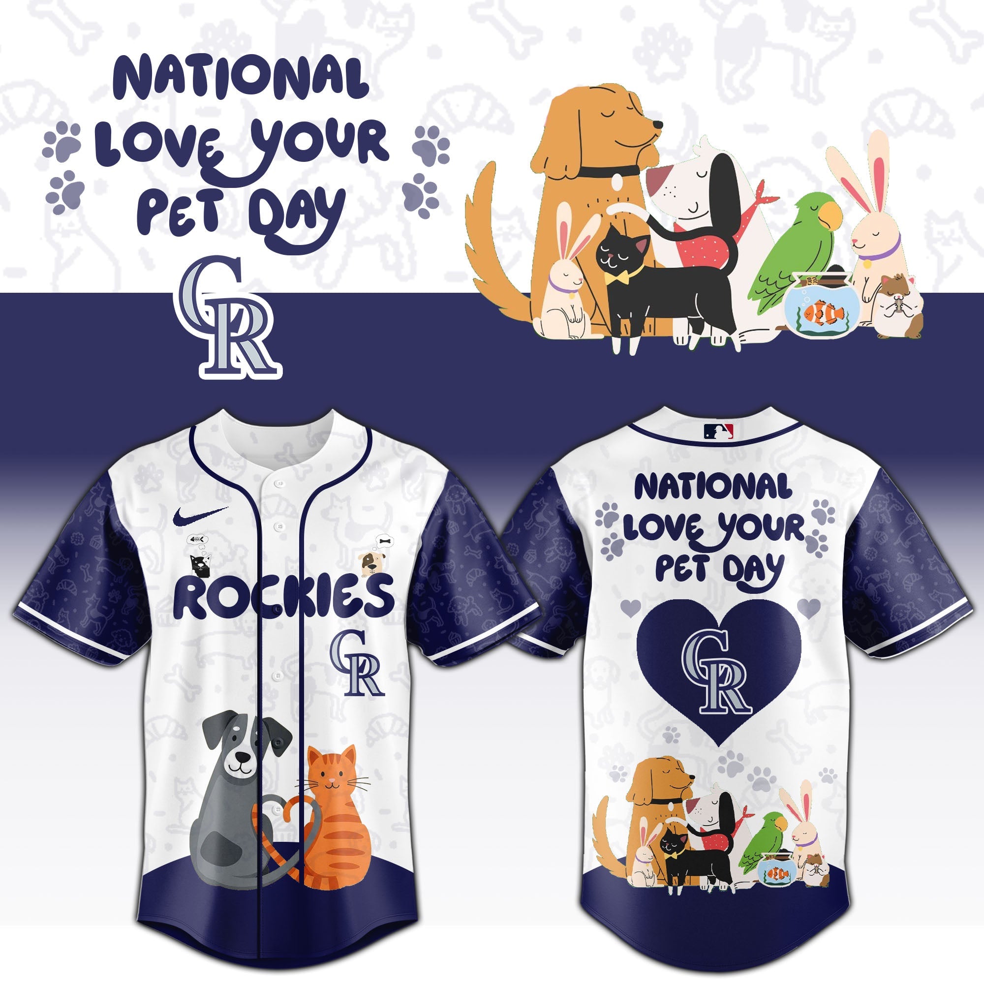 COL Rockies special National Love Your Pet Day Limited Edition Jersey