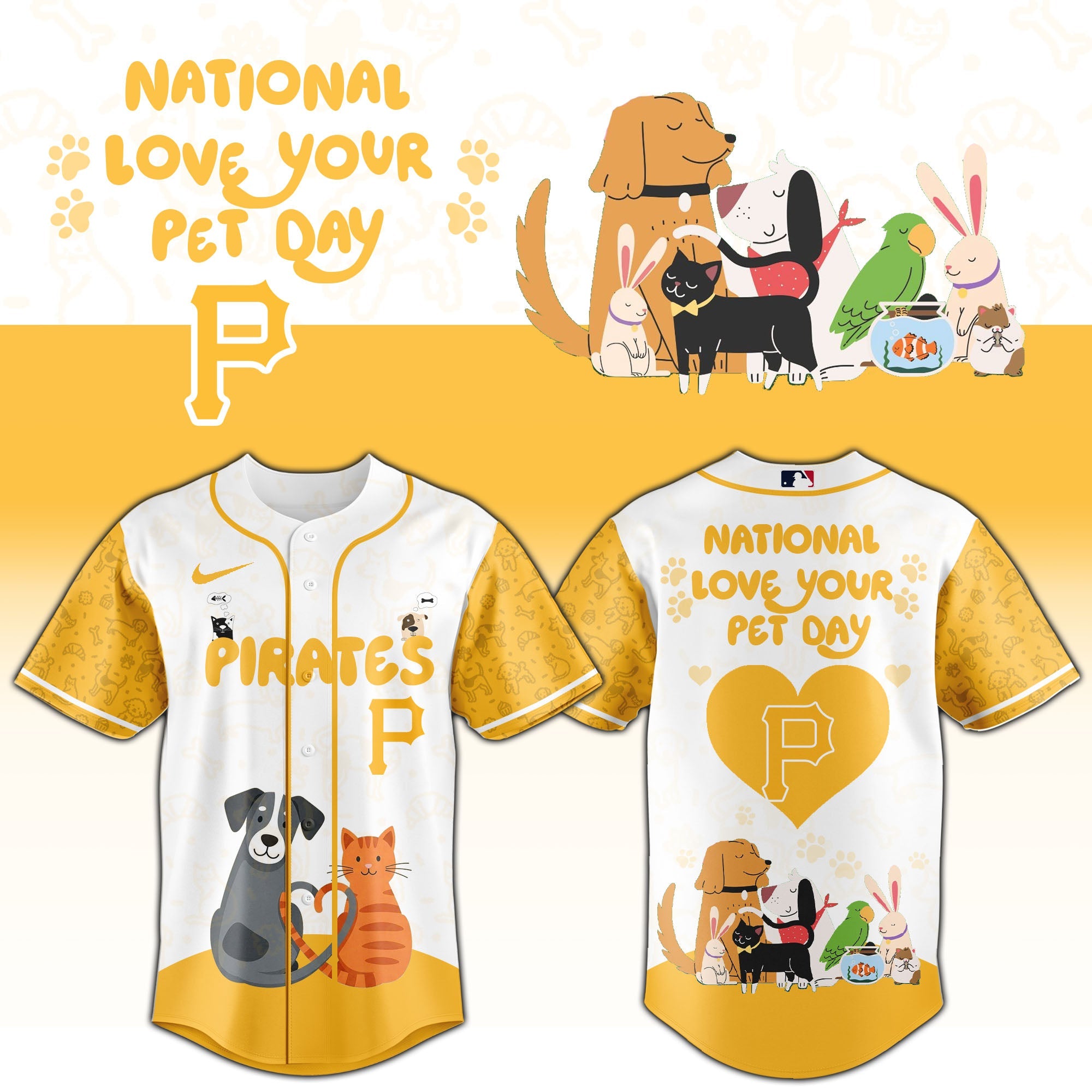 PIT Pirates special National Love Your Pet Day Limited Edition Jersey