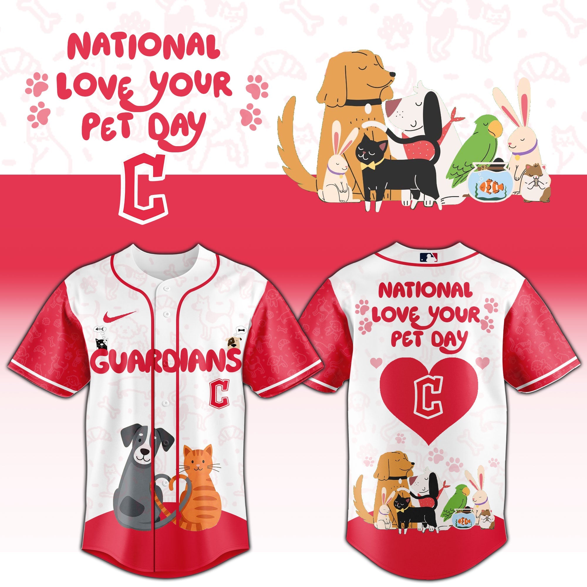 CLE Guardians special National Love Your Pet Day Limited Edition Jersey