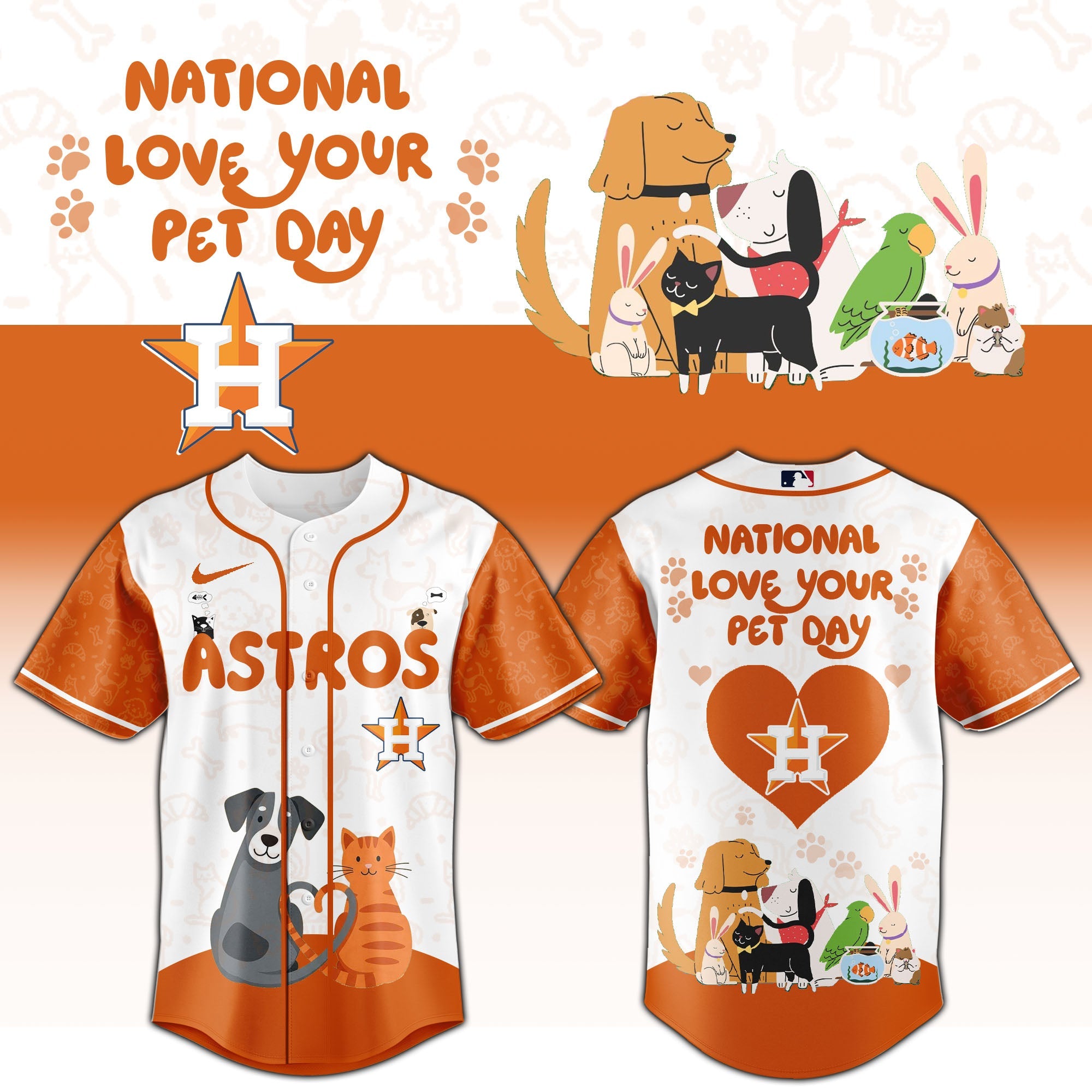 HOU Astros special National Love Your Pet Day Limited Edition Jersey